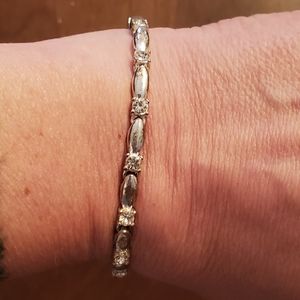 Avon Vintage Silver Tone and Rhinestone Bracelet